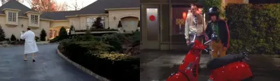 Izquierda escena de The Sopranos. Derecha escena de The Big Bang Theory